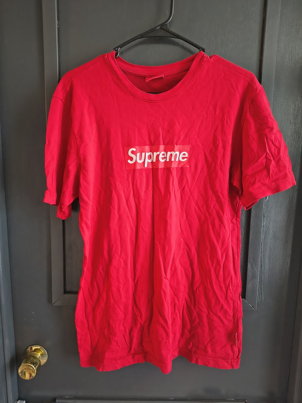 Supreme Red Crewneck with White Box Logo